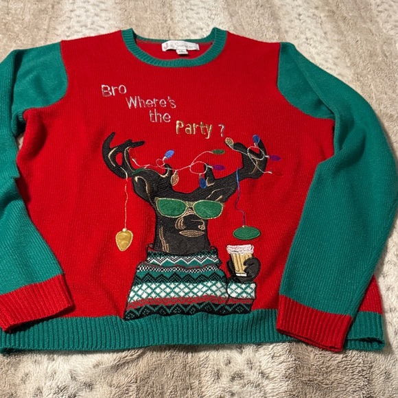 Jolly Sweaters Unisex “Ugly Christmas” Reindeer Sweater - Picture 4 of 5